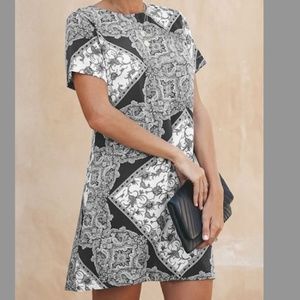 Vici Imagine Printed Satin Shift Dress